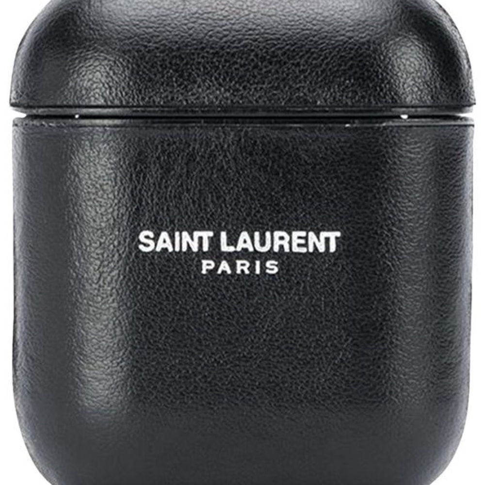 Authentic Saint Laurent Black Leather AirPods Case